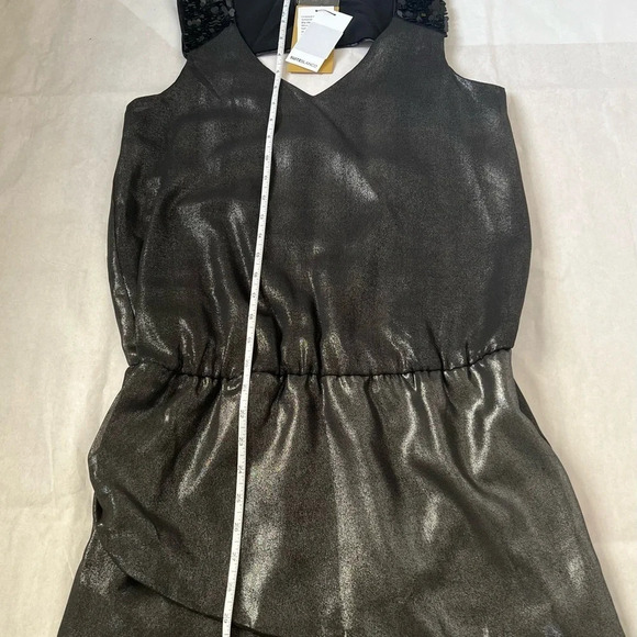 NWT Suite Blanco Woman Silver Black Mini Dress Size M Holidays Party Cocktail - Picture 8 of 11